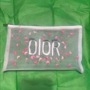 Dior Mesh Pouch with Pink Accents